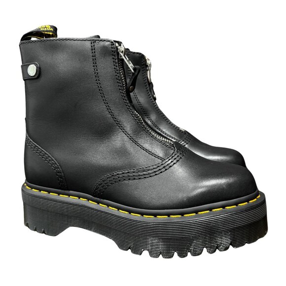 Dr Martens Jetta Boots Womens Leather Zipper Platform Chunky Sole Shoes - Picture 2 of 7